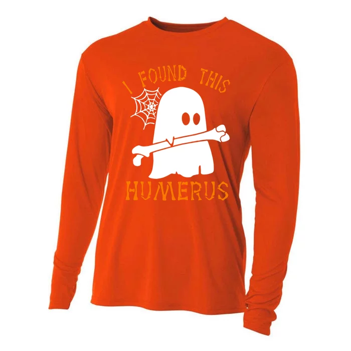 I Found This Humerus Funny Ghost Nurse Halloween Cool Gift Cooling Performance Long Sleeve Crew