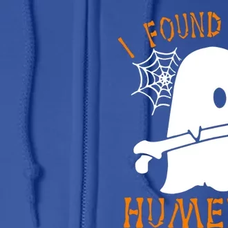 I Found This Humerus Funny Ghost Nurse Halloween Cool Gift Full Zip Hoodie