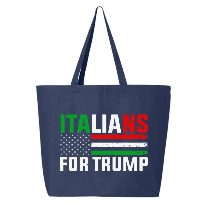 Italians For Trump Usa Flag Trump 2024 Elections Pro Trump 25L Jumbo Tote