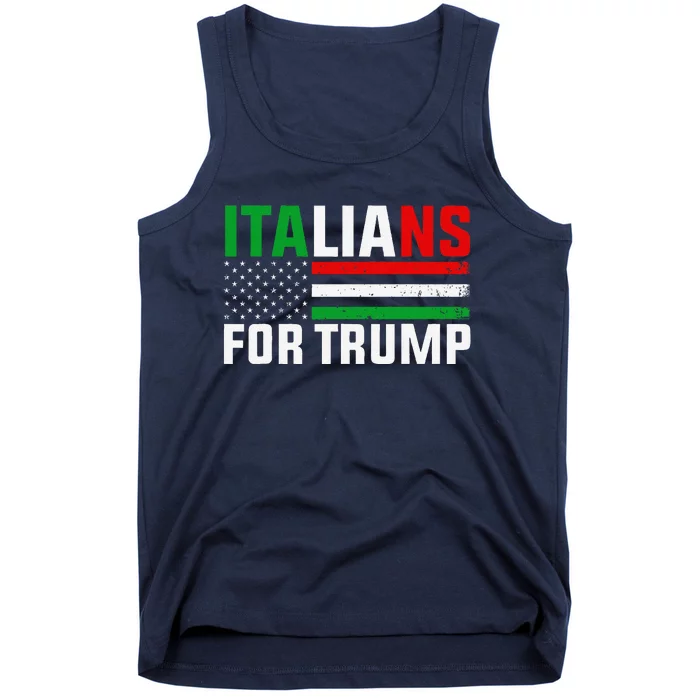 Italians For Trump Usa Flag Trump 2024 Elections Pro Trump Tank Top