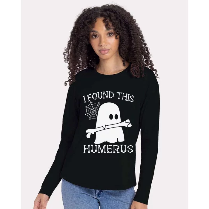 I Found This Humerus Halloween Ghost Humorous Gift Womens Cotton Relaxed Long Sleeve T-Shirt