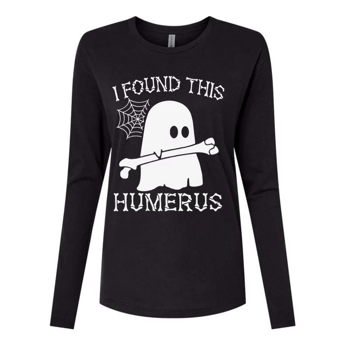 I Found This Humerus Halloween Ghost Humorous Gift Womens Cotton Relaxed Long Sleeve T-Shirt