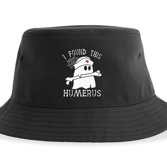 I Found This Humerus Funny Ghost Nurse Halloween Sustainable Bucket Hat