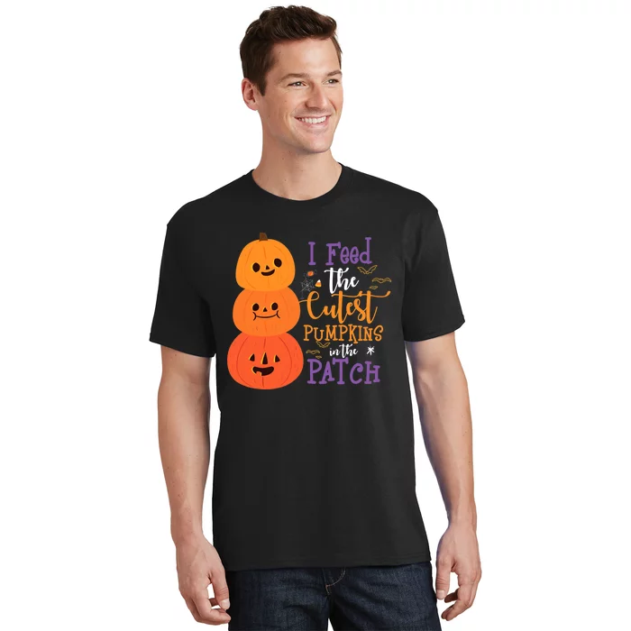 I Feed The Cutest Pumpkins In The Patch Halloween Lunch Lady T-Shirt