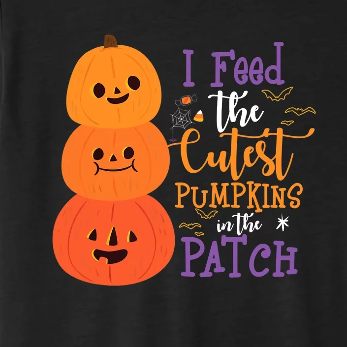 I Feed The Cutest Pumpkins In The Patch Halloween Lunch Lady ChromaSoft Performance T-Shirt