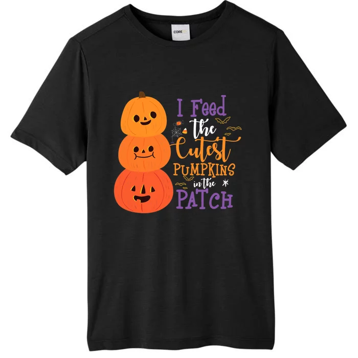 I Feed The Cutest Pumpkins In The Patch Halloween Lunch Lady ChromaSoft Performance T-Shirt