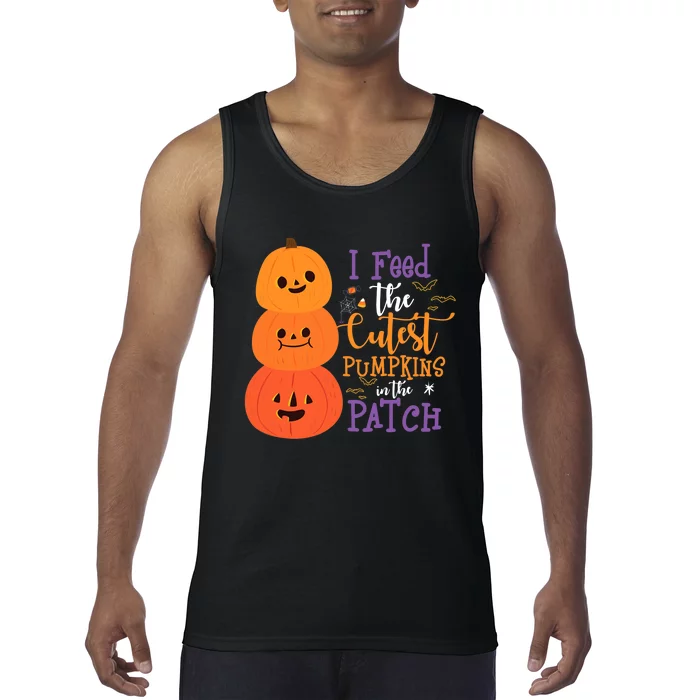 I Feed The Cutest Pumpkins In The Patch Halloween Lunch Lady Tank Top