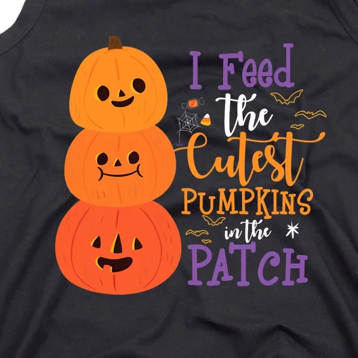 I Feed The Cutest Pumpkins In The Patch Halloween Lunch Lady Tank Top