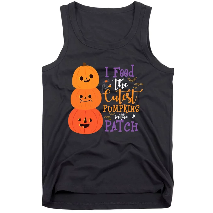 I Feed The Cutest Pumpkins In The Patch Halloween Lunch Lady Tank Top