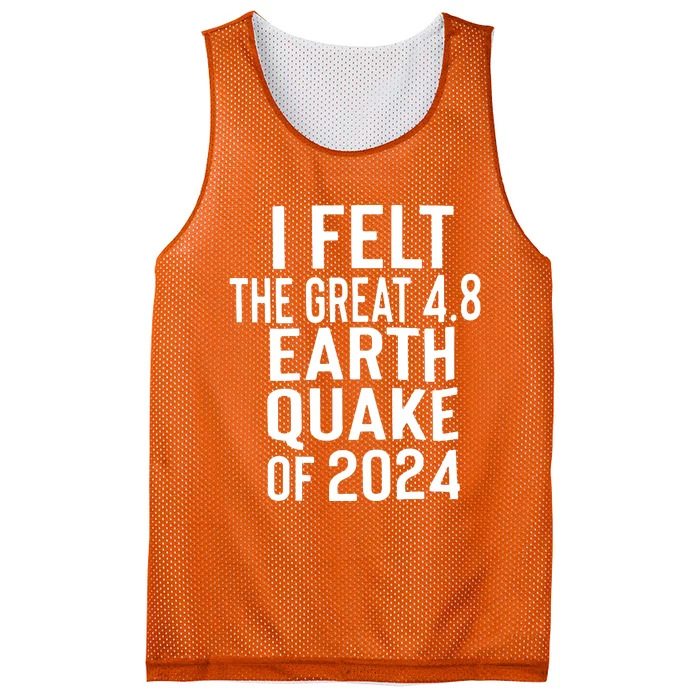 I Felt The Great 4.8 Earthquake Of 2024 Mesh Reversible Basketball Jersey Tank