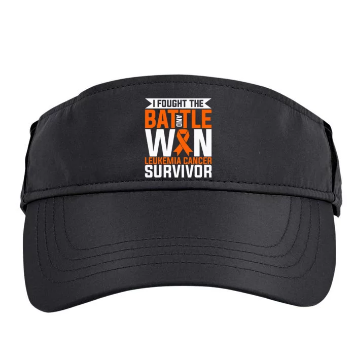 I Fought The Battle And Win Leukemia Cancer Survivor Adult Drive Performance Visor