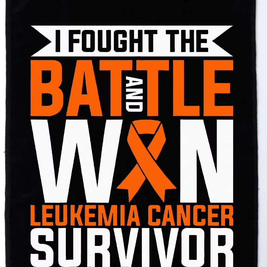 I Fought The Battle And Win Leukemia Cancer Survivor Platinum Collection Golf Towel