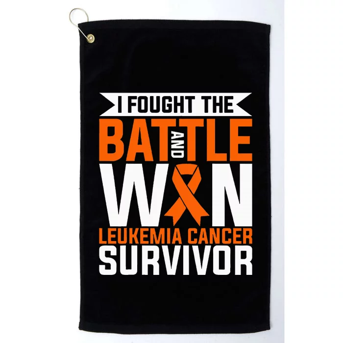 I Fought The Battle And Win Leukemia Cancer Survivor Platinum Collection Golf Towel