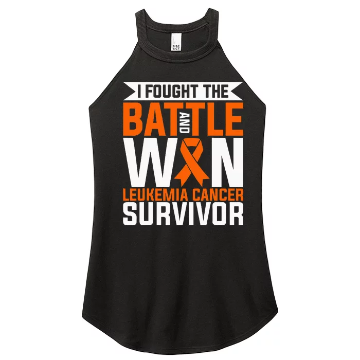 I Fought The Battle And Win Leukemia Cancer Survivor Women’s Perfect Tri Rocker Tank