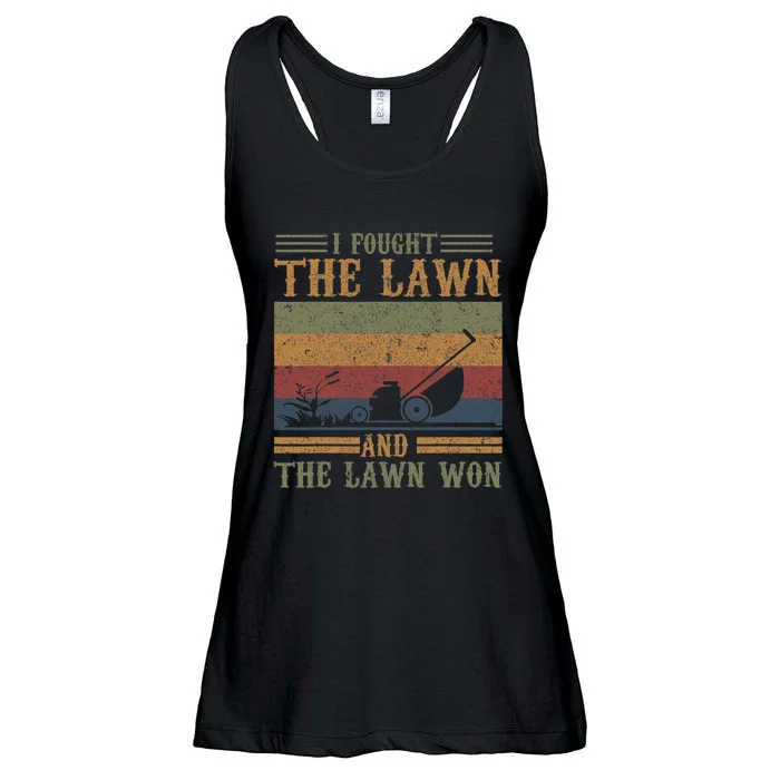 I Fought The Lawn And The Lawn Won Ladies Essential Flowy Tank