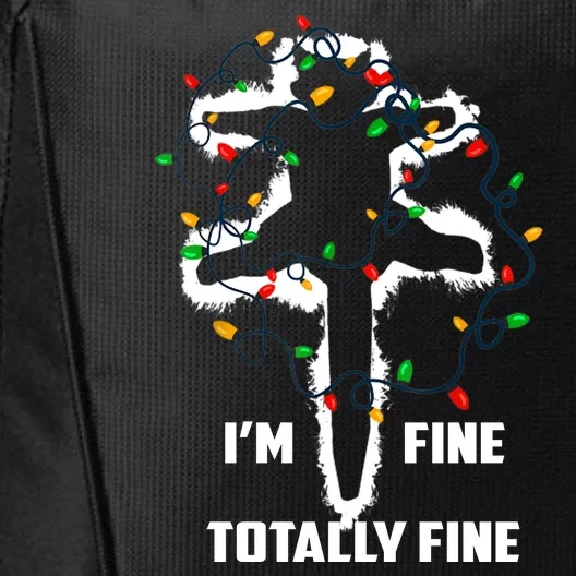 Im Fine Totally Fine Cat Christmas Light City Backpack