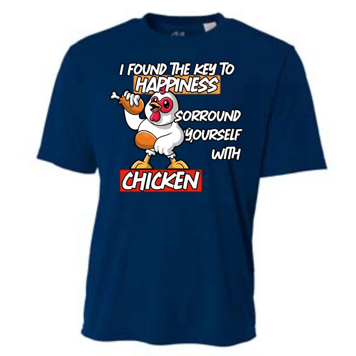 I Found The Key To Happiness, Surround Yourself With Chickens Cooling Performance Crew T-Shirt