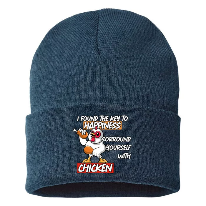 I Found The Key To Happiness, Surround Yourself With Chickens Sustainable Knit Beanie