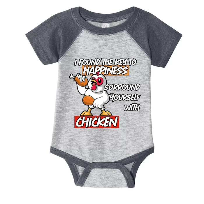 I Found The Key To Happiness, Surround Yourself With Chickens Infant Baby Jersey Bodysuit