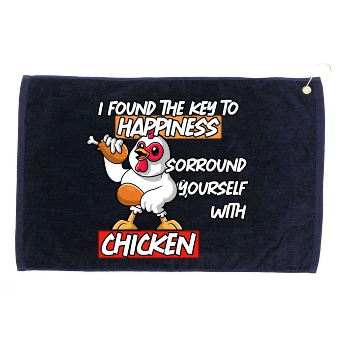 I Found The Key To Happiness, Surround Yourself With Chickens Grommeted Golf Towel