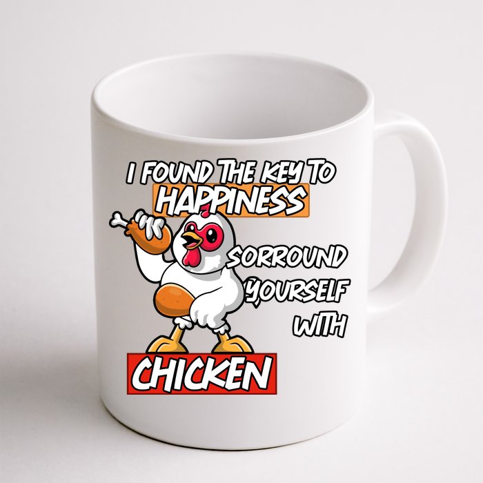 I Found The Key To Happiness, Surround Yourself With Chickens Front & Back Coffee Mug