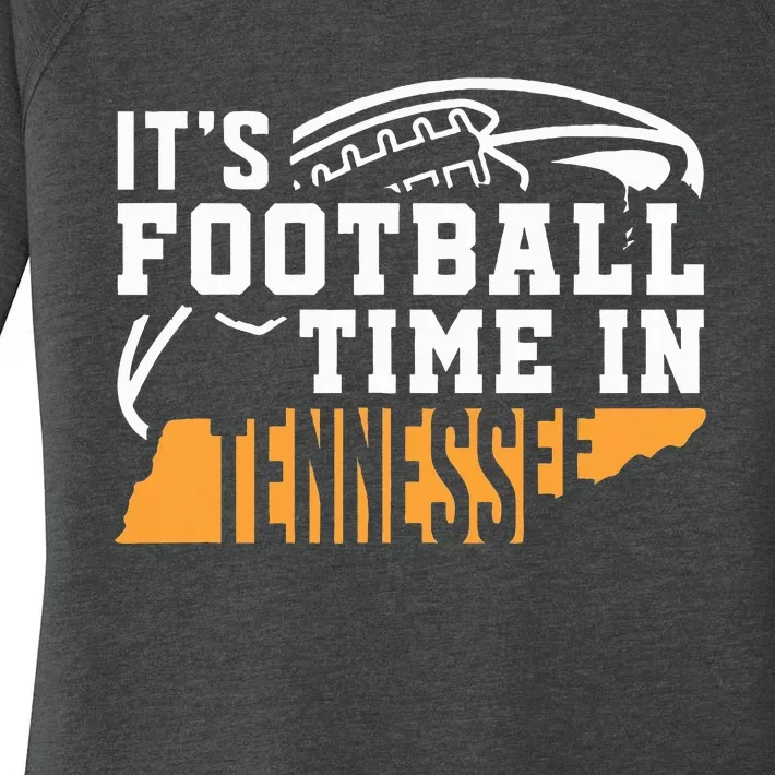 ItS Football Time In Tennessee Orange And White Women's Perfect Tri Tunic Long Sleeve Shirt