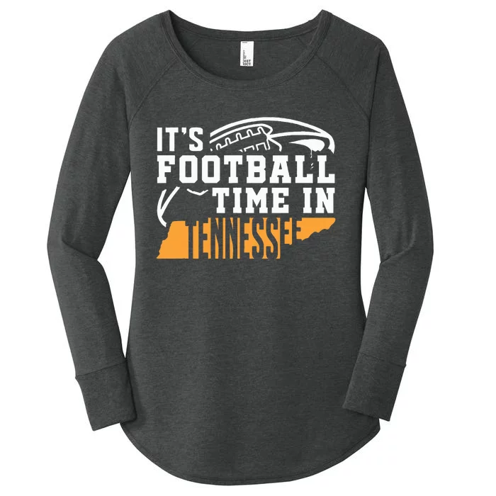 ItS Football Time In Tennessee Orange And White Women's Perfect Tri Tunic Long Sleeve Shirt