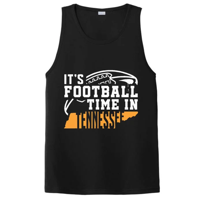 ItS Football Time In Tennessee Orange And White Performance Tank