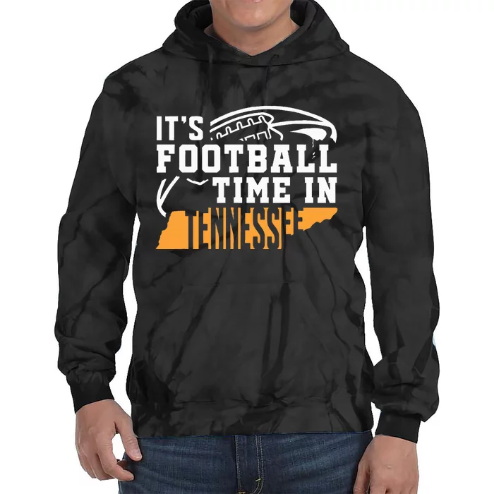 ItS Football Time In Tennessee Orange And White Tie Dye Hoodie