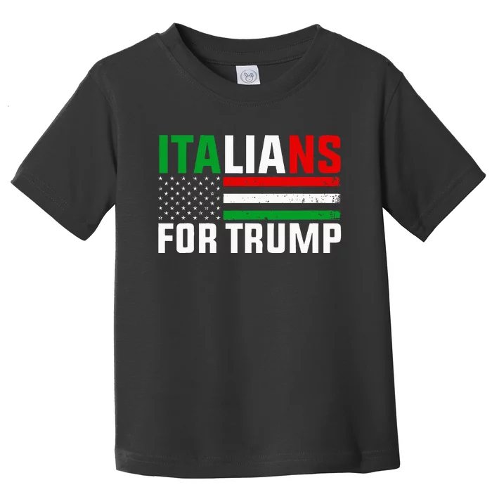 Italians For Trump Usa Flag Trump 2024 Elections Pro Trump Toddler T-Shirt