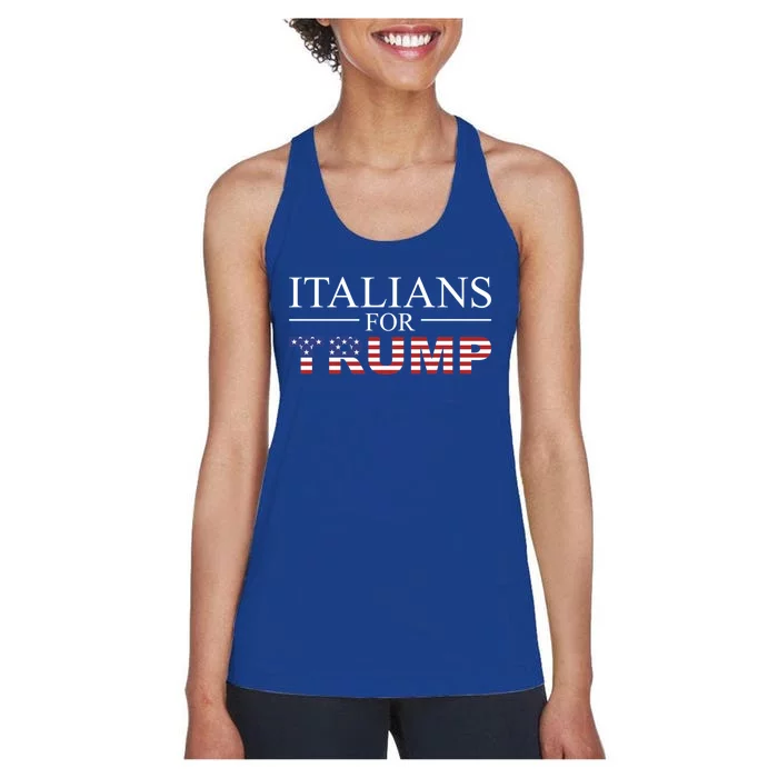 Italians For Trump Donald Trump 2024 Elections Gift Women's Racerback Tank