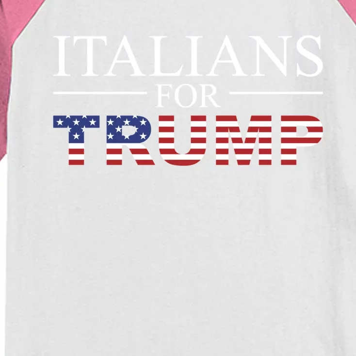 Italians For Trump Donald Trump 2024 Elections Gift Kids Colorblock Raglan Jersey