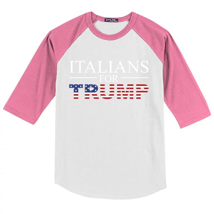 Italians For Trump Donald Trump 2024 Elections Gift Kids Colorblock Raglan Jersey