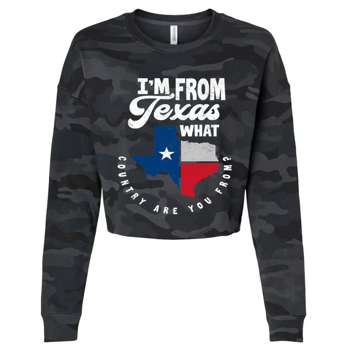 I'm From Texas What Country Are From Proud Texan Cropped Pullover Crew