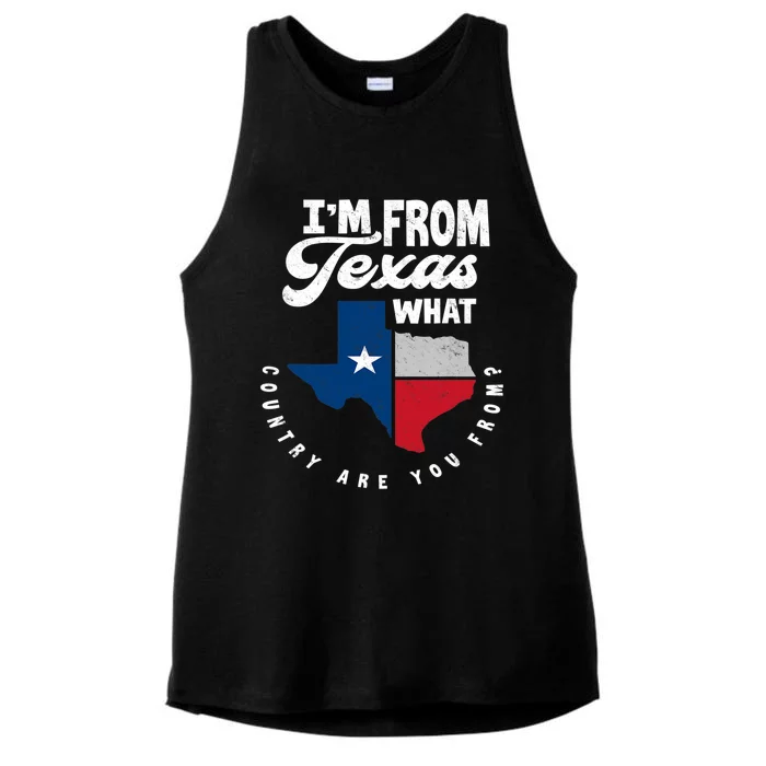 I'm From Texas What Country Are From Proud Texan Ladies Tri-Blend Wicking Tank