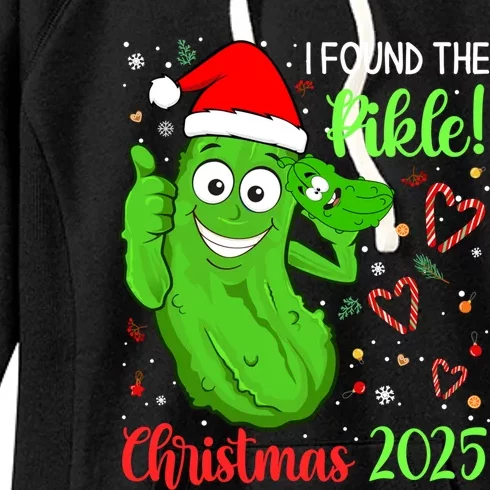 I Found The Pickle Christmas 2025 Funny Xmas Party Gift Women's Fleece Hoodie