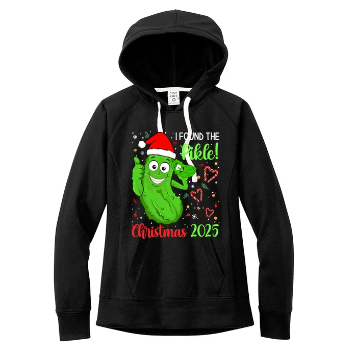 I Found The Pickle Christmas 2025 Funny Xmas Party Gift Women's Fleece Hoodie