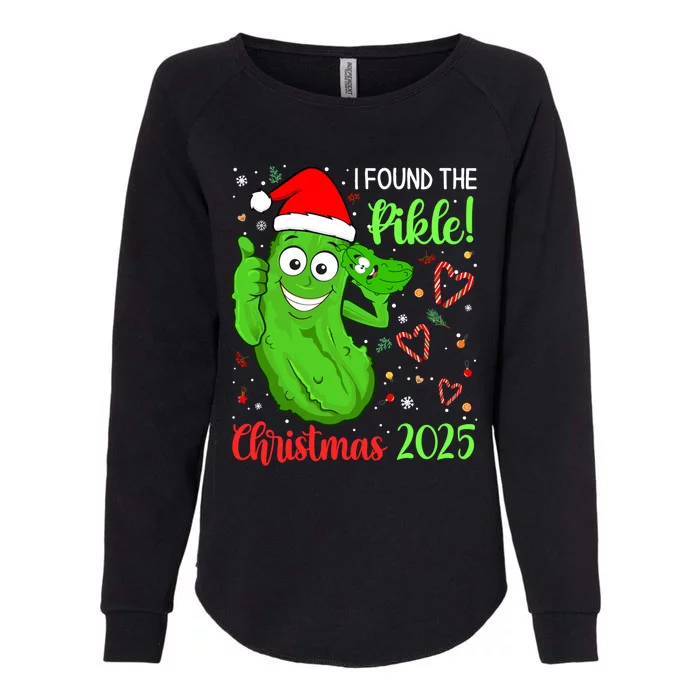 I Found The Pickle Christmas 2025 Funny Xmas Party Gift Womens California Wash Sweatshirt