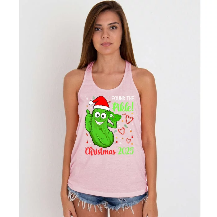 I Found The Pickle Christmas 2025 Funny Xmas Party Gift Women's Knotted Racerback Tank