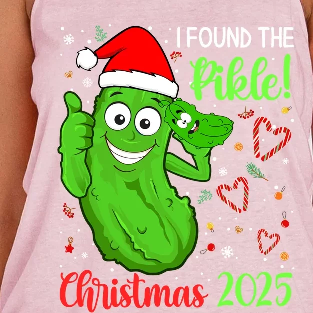 I Found The Pickle Christmas 2025 Funny Xmas Party Gift Women's Knotted Racerback Tank