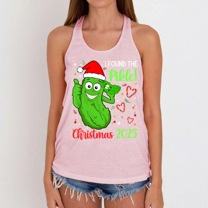 I Found The Pickle Christmas 2025 Funny Xmas Party Gift Women's Knotted Racerback Tank