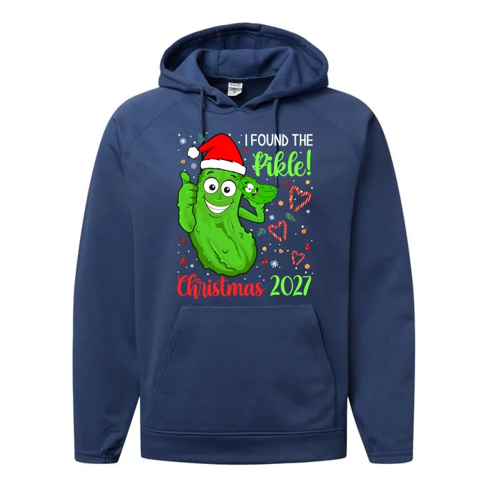 I Found The Pickle Christmas 2027 Funny Xmas Party Funny Gift Performance Fleece Hoodie