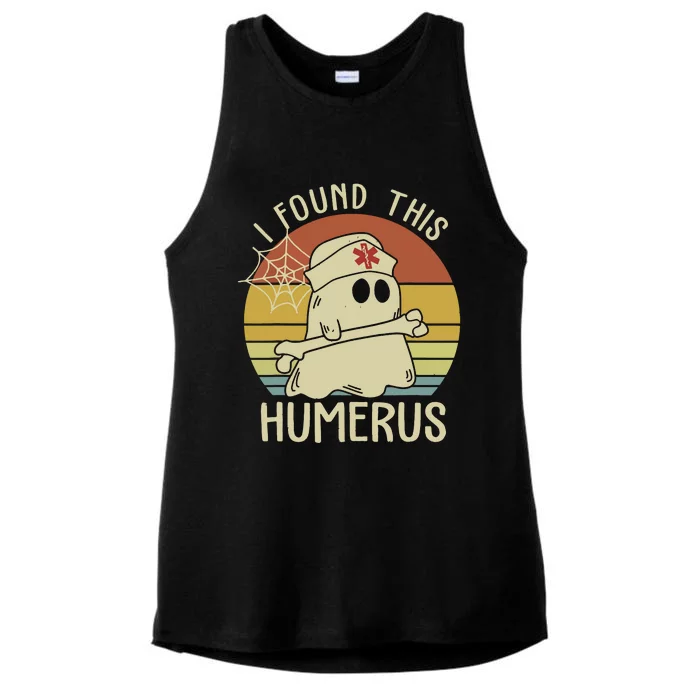 I Found This Humerus Halloween Nurse Nursing Ghost Humorous Ladies Tri-Blend Wicking Tank