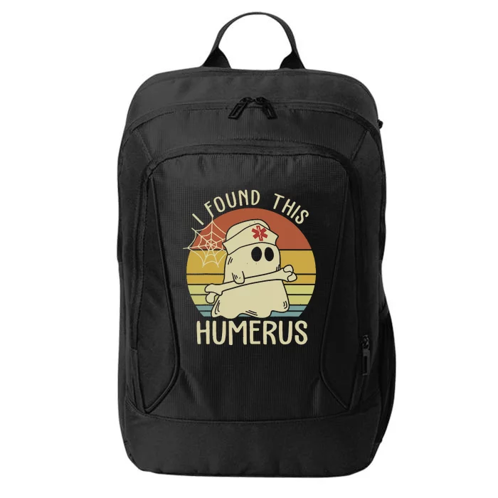 I Found This Humerus Halloween Nurse Nursing Ghost Humorous City Backpack