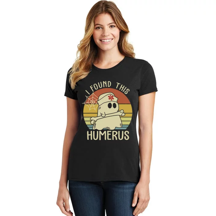 I Found This Humerus Halloween Nurse Nursing Ghost Humorous Women's T-Shirt