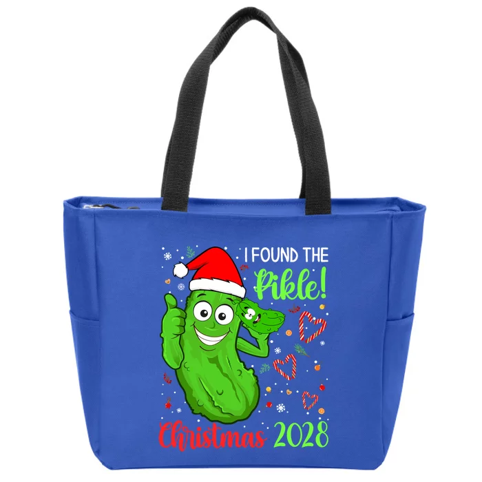 I Found The Pickle Christmas 2028 Funny Xmas Party Gift Zip Tote Bag