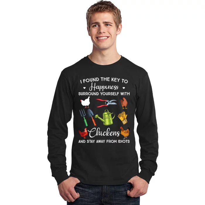 I Found The Key To Happiness Surround Yourself With Chickens Tall Long Sleeve T-Shirt