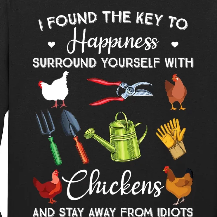 I Found The Key To Happiness Surround Yourself With Chickens Tall Long Sleeve T-Shirt