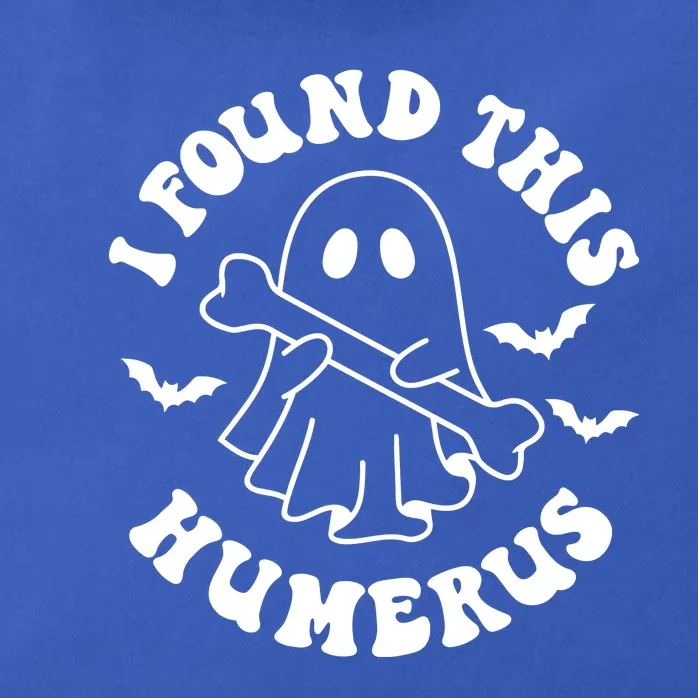 I Found This Humerus Halloween Ghoul Ghost Zip Tote Bag