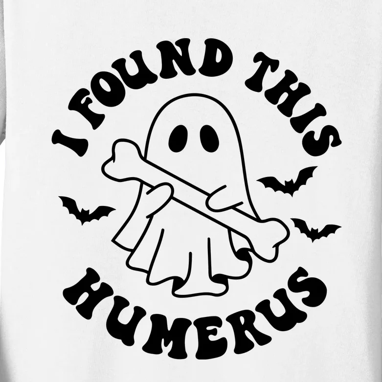 I Found This Humerus Halloween Ghoul Ghost Kids Long Sleeve Shirt